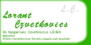 lorant czvetkovics business card