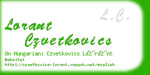 lorant czvetkovics business card